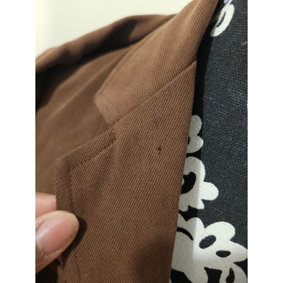 Lauren Ralph Lauren 100% Silk Blazer Career Office Wmn PM Brown Button Pockets - Picture 15 of 16